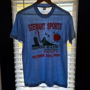 Vintage Paper Thin T-Shirt Size M 1990s Running Sheer DEADSTOCK Nike Hit